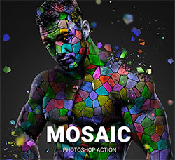 极品PS动作－晶格抽离(含高清视频教程)：Mosaic Photoshop Action